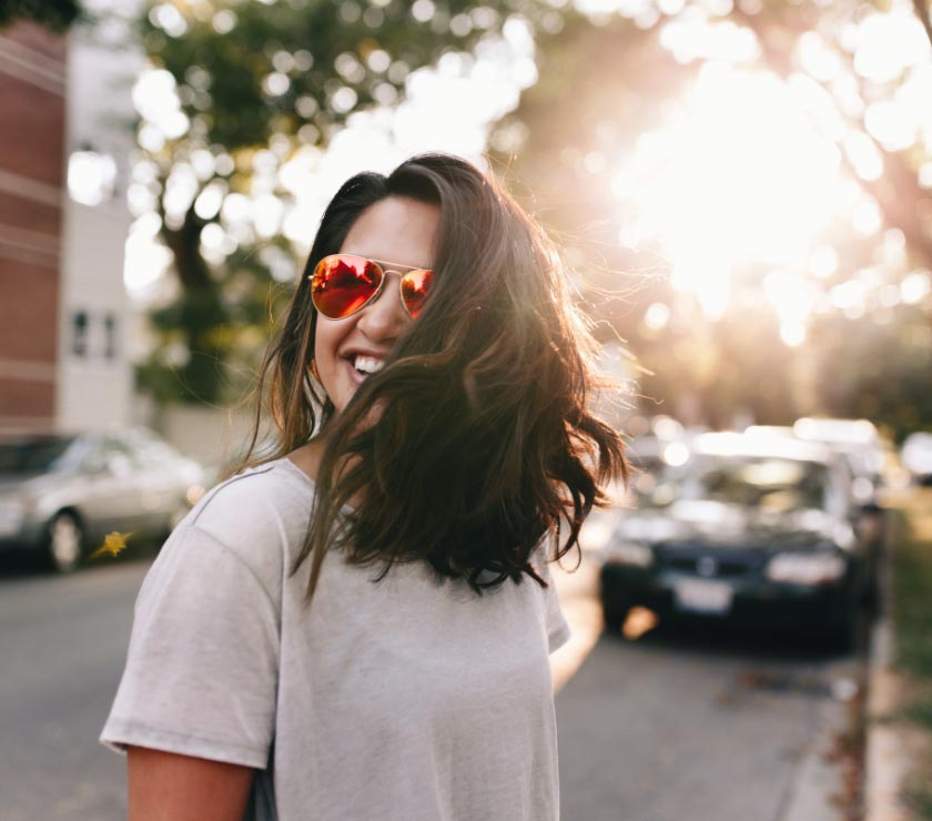 Woman smiling