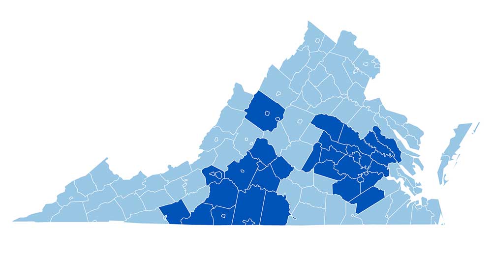 Virginia Location Map